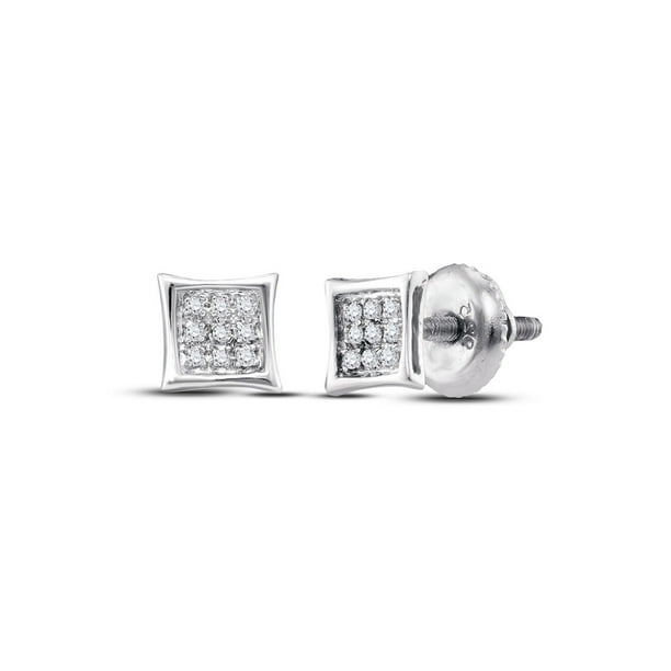 Sterling Silver Diamond Kite Cluster Earrings 1/6 ct Sterling Silver Diamond Kite Cluster Earrings 1/6 ct